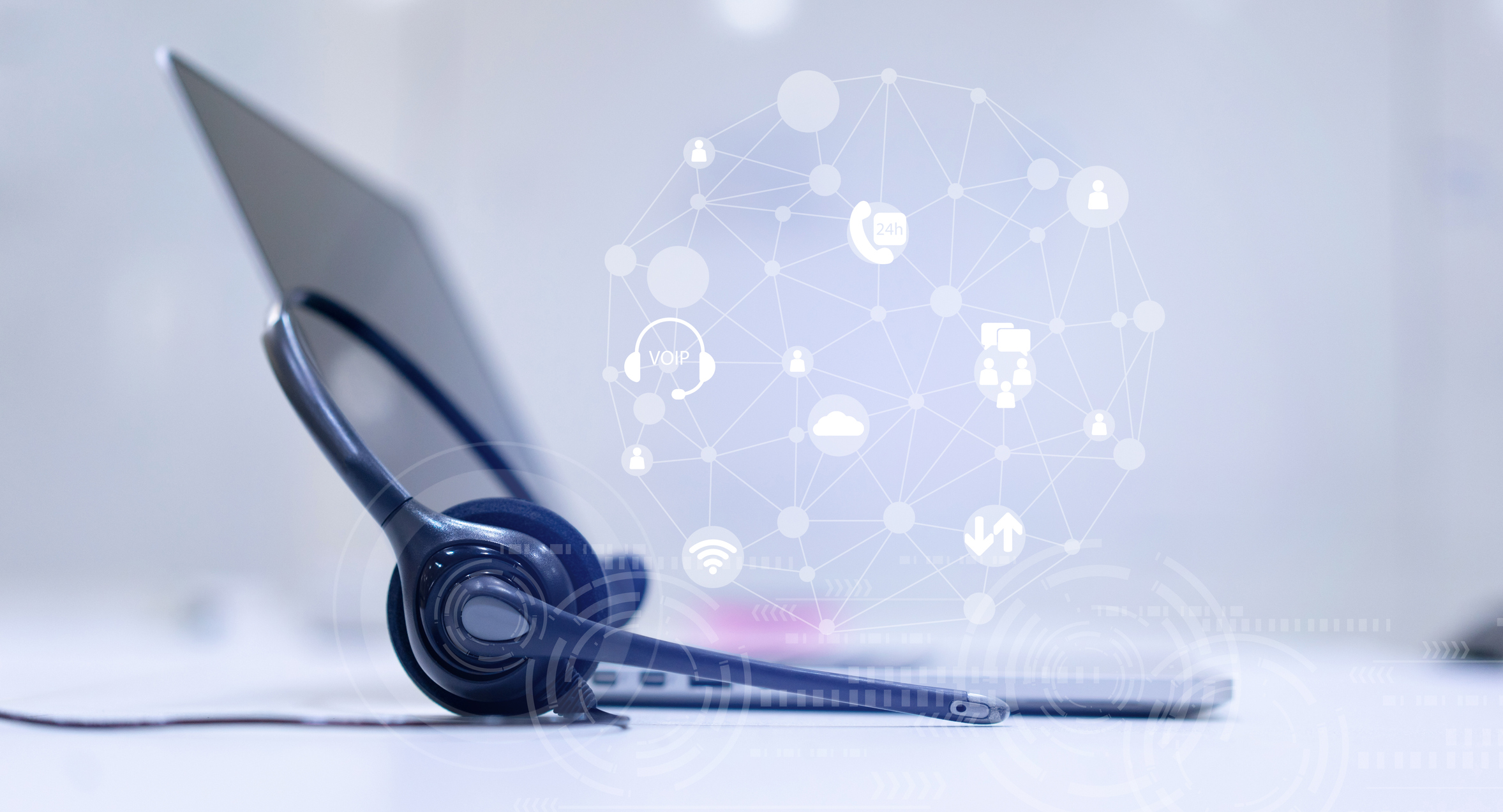 Phone headset with a graphic for national tradesmen day